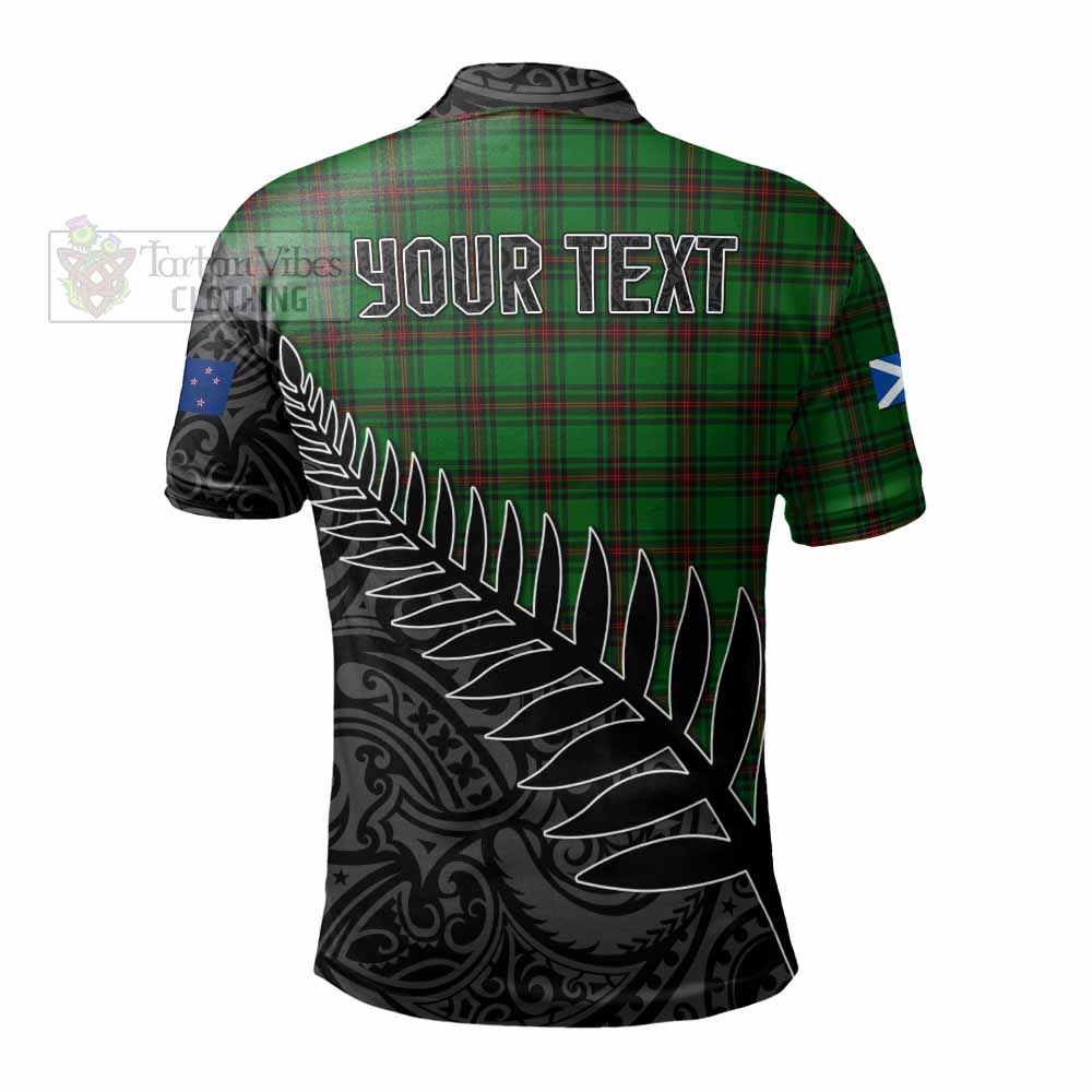 Halkett Crest Tartan Polo Shirt with New Zealand Silver Fern Half Style