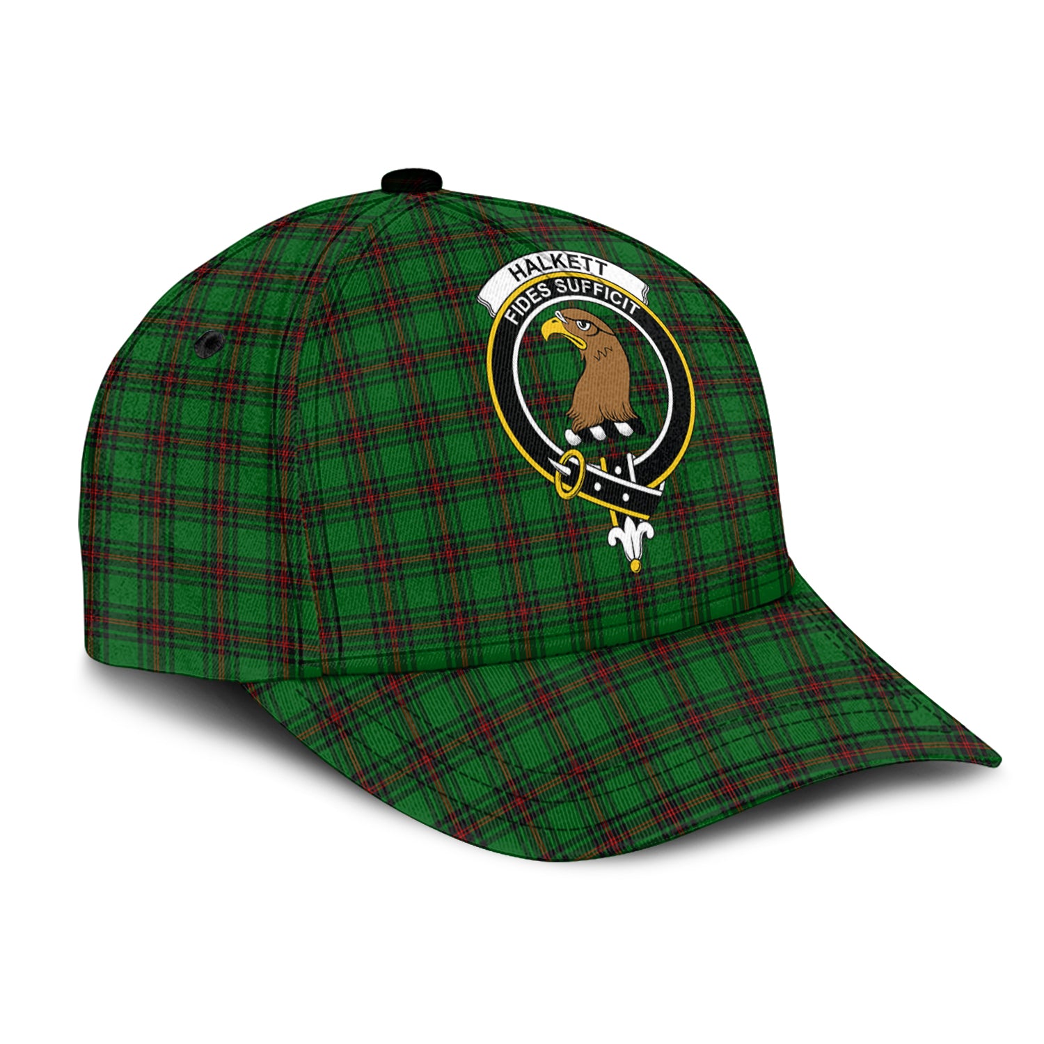 Halkett Tartan Classic Cap with Family Crest - Tartan Vibes Clothing