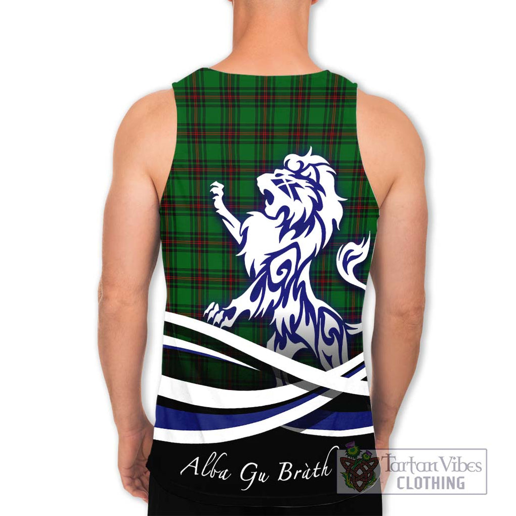 Halkett Tartan Men's Tank Top with Alba Gu Brath Regal Lion Emblem - Tartanvibesclothing Shop