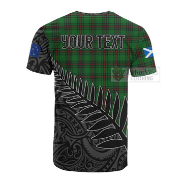 Halkett Crest Tartan Cotton T-shirt with New Zealand Silver Fern Half Style