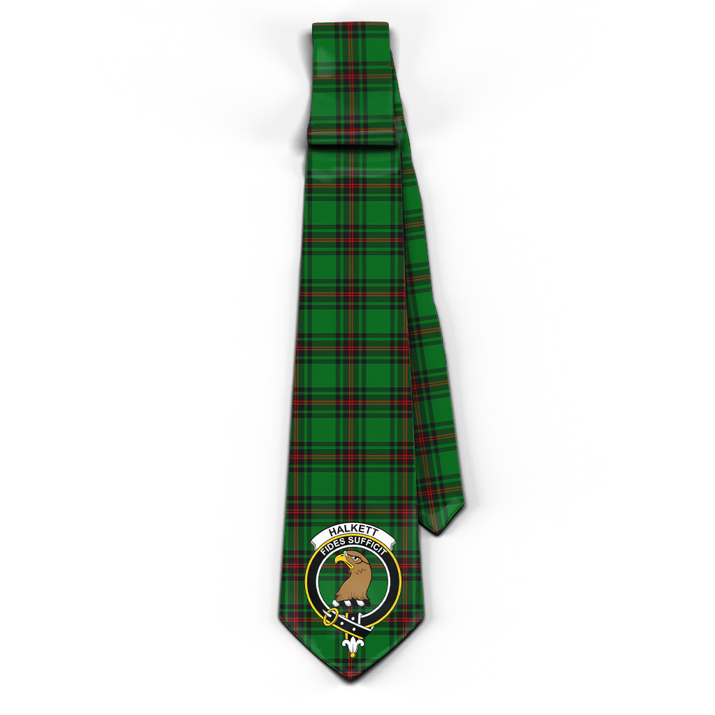 Halkett Tartan Classic Necktie with Family Crest - Tartan Vibes Clothing