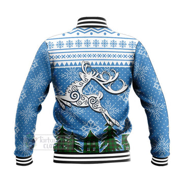 Halkett Clan Christmas Baseball Jacket Celtic Reindeer Style