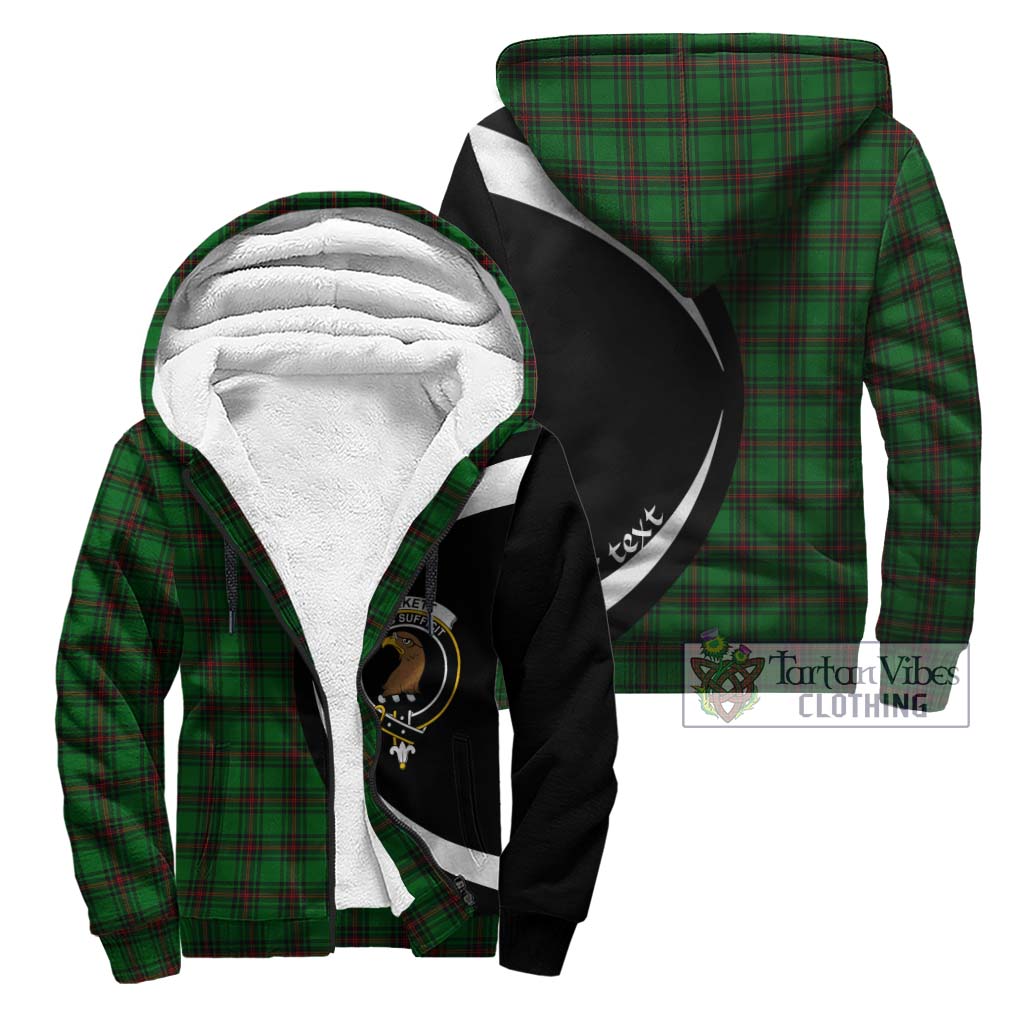 Tartan Vibes Clothing Halkett Tartan Sherpa Hoodie with Family Crest Circle Style