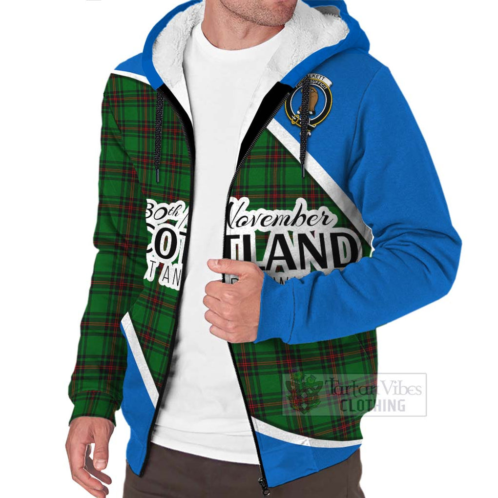 Tartan Vibes Clothing Halkett Family Crest Tartan Sherpa Hoodie Celebrate Saint Andrew's Day in Style