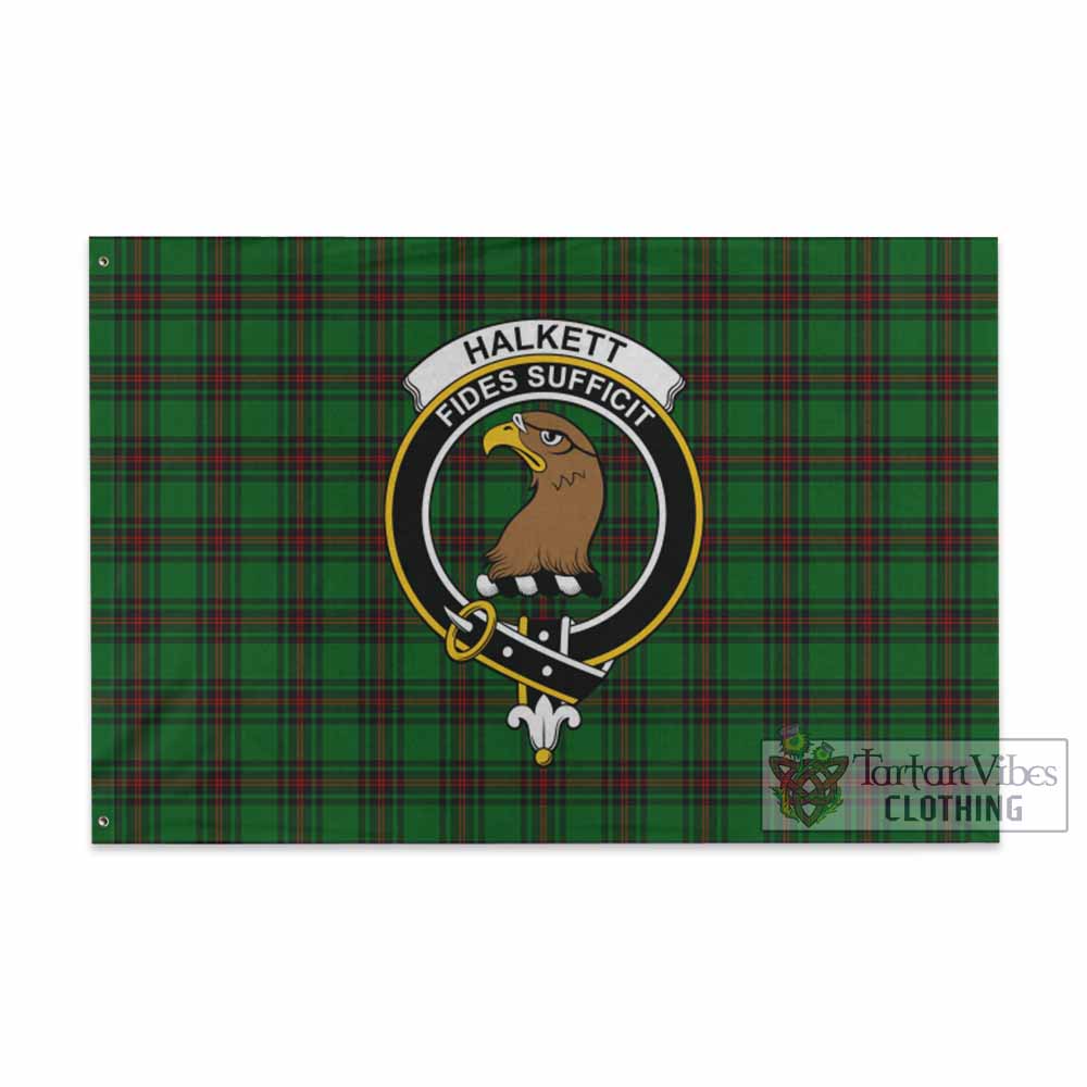 Tartan Vibes Clothing Halkett Tartan House Flag with Family Crest