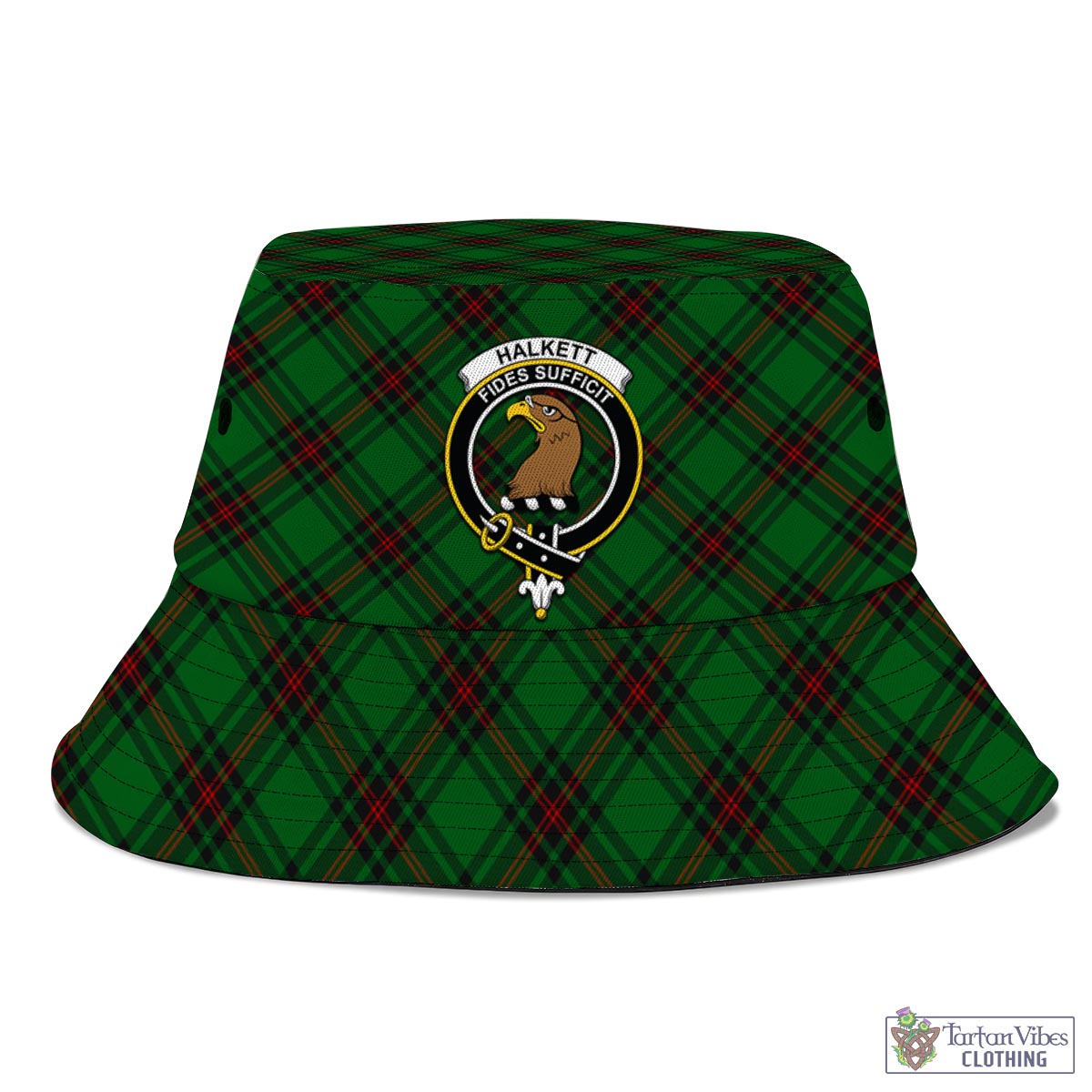 Tartan Vibes Clothing Halkett Tartan Bucket Hat with Family Crest