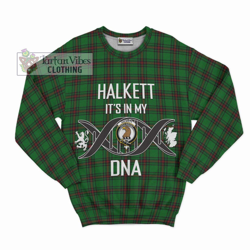 Halkett Tartan Sweatshirt with Family Crest DNA In Me Style - Tartanvibesclothing Shop