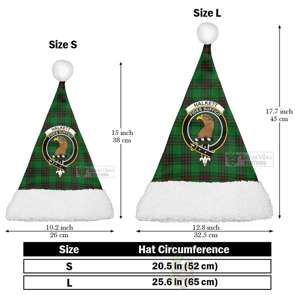 Tartan Vibes Clothing Halkett Tartan Christmas Santa Hats with Family Crest