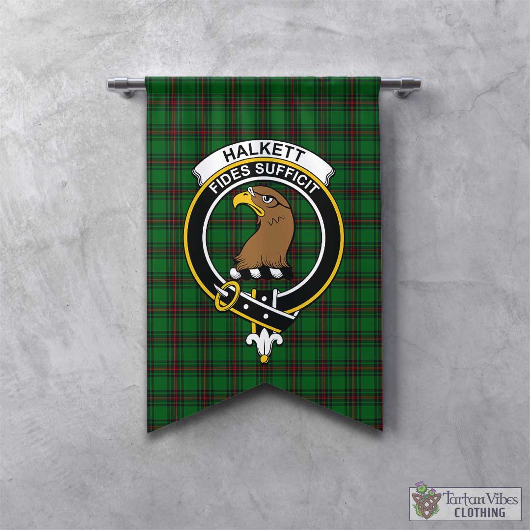 Tartan Vibes Clothing Halkett Tartan Gonfalon, Tartan Banner with Family Crest