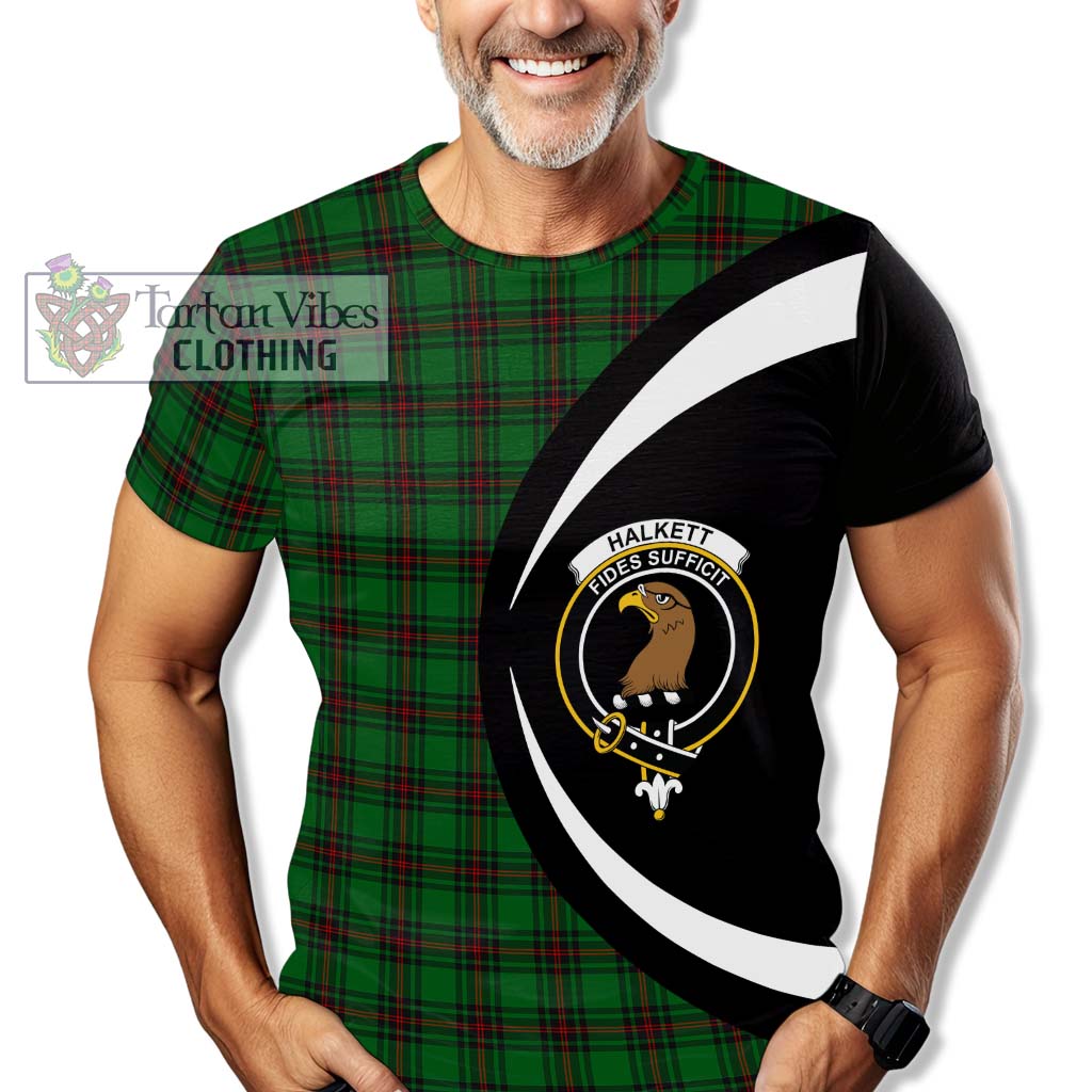 Tartan Vibes Clothing Halkett Tartan T-Shirt with Family Crest Circle Style