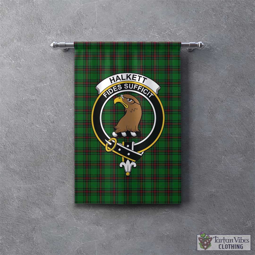 Tartan Vibes Clothing Halkett Tartan Gonfalon, Tartan Banner with Family Crest