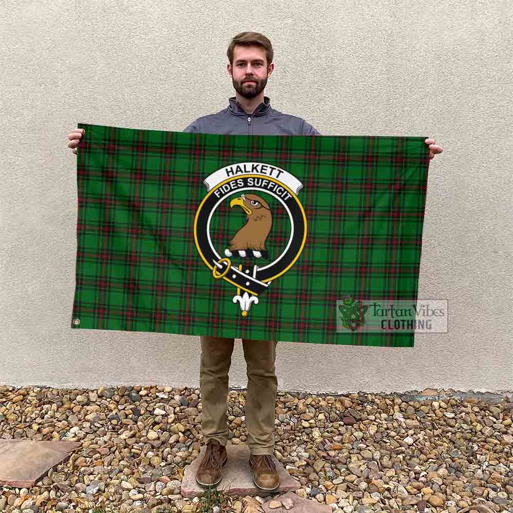 Tartan Vibes Clothing Halkett Tartan House Flag with Family Crest