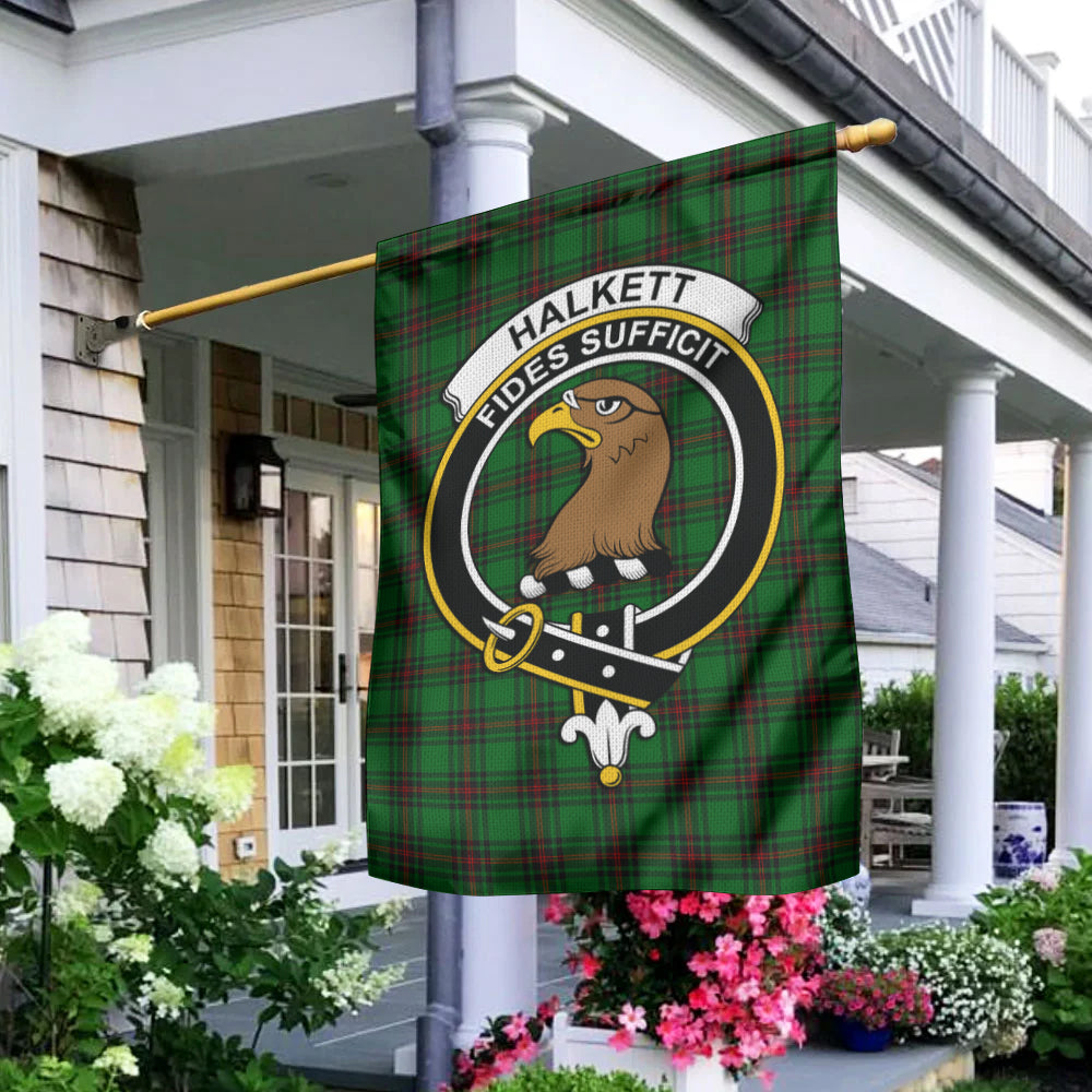 Halkett Tartan Flag with Family Crest - Tartan Vibes Clothing