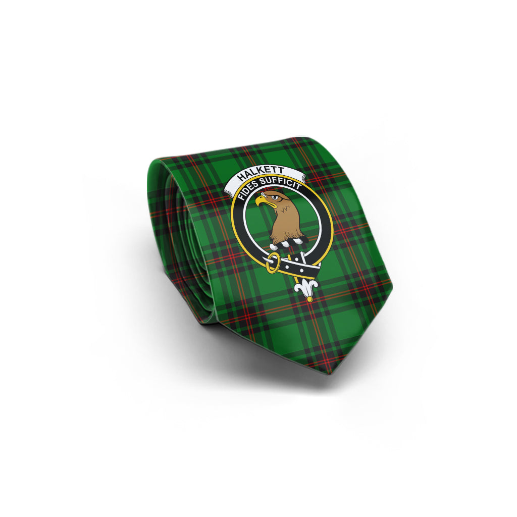 Halkett Tartan Classic Necktie with Family Crest - Tartan Vibes Clothing