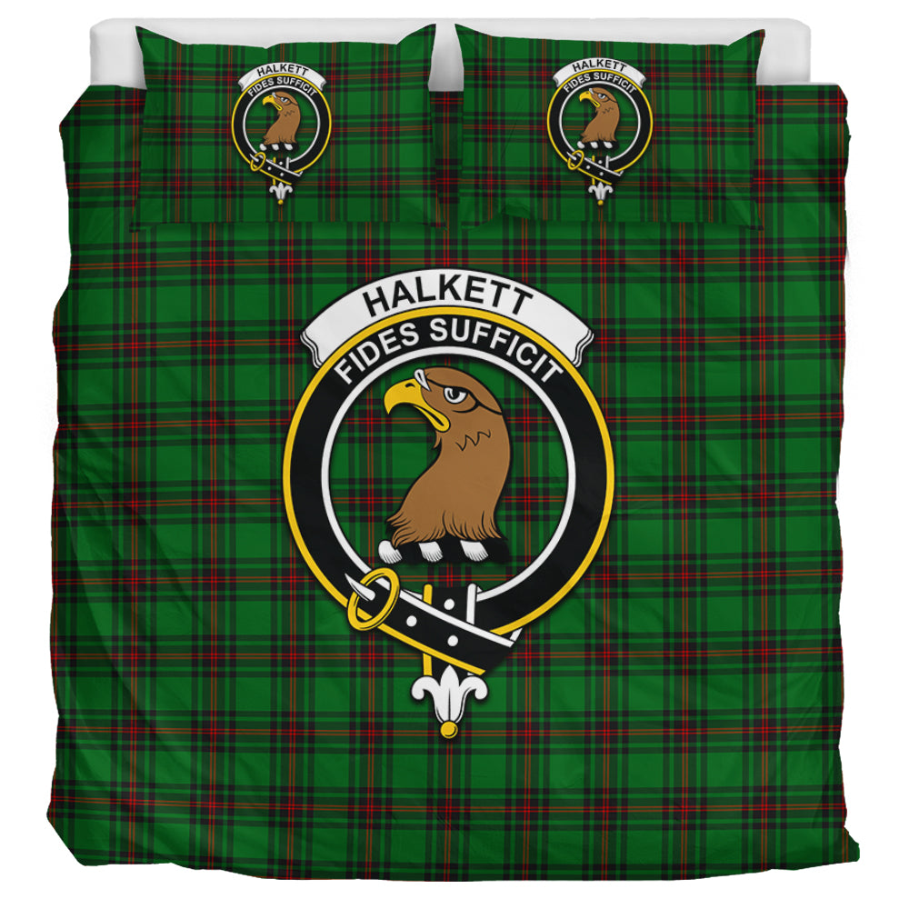 Halkett Tartan Bedding Set with Family Crest UK Bedding Set UK Super King 104*94 inch - Tartan Vibes Clothing