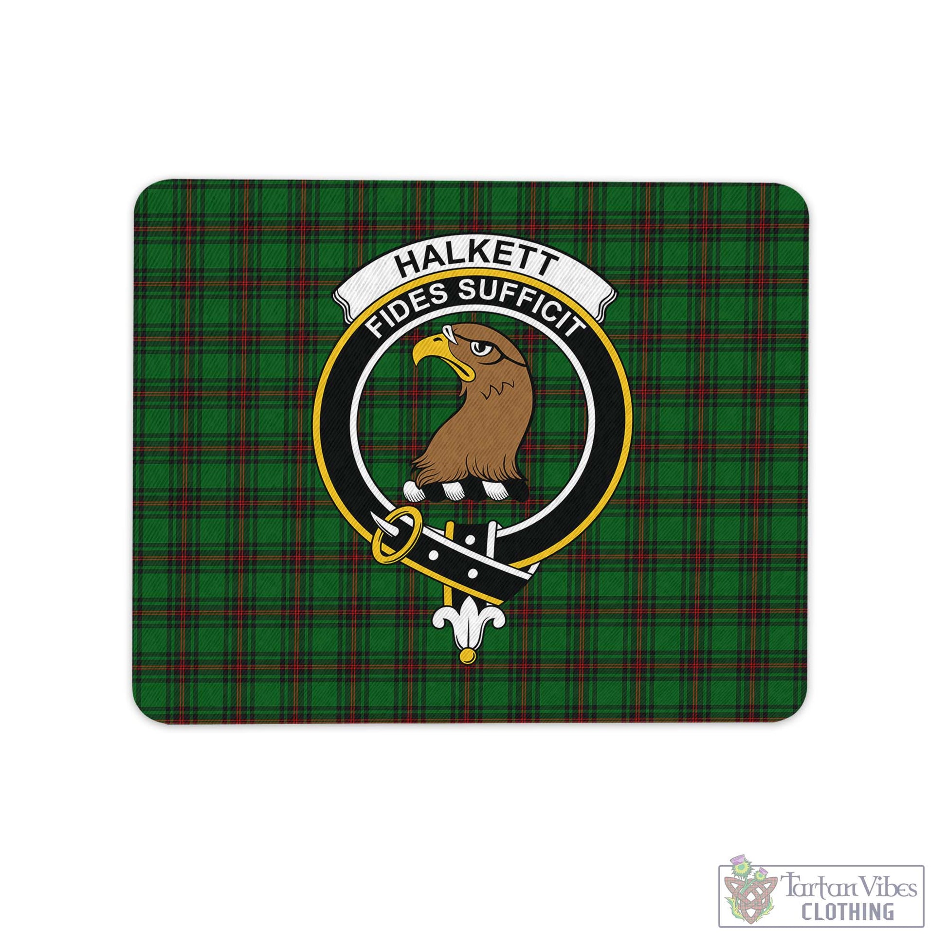 Tartan Vibes Clothing Halkett Tartan Mouse Pad with Family Crest