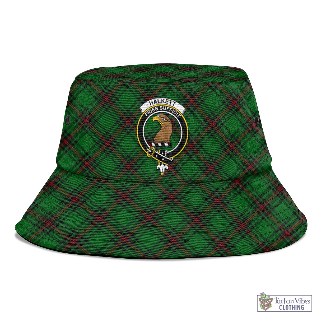 Tartan Vibes Clothing Halkett Tartan Bucket Hat with Family Crest