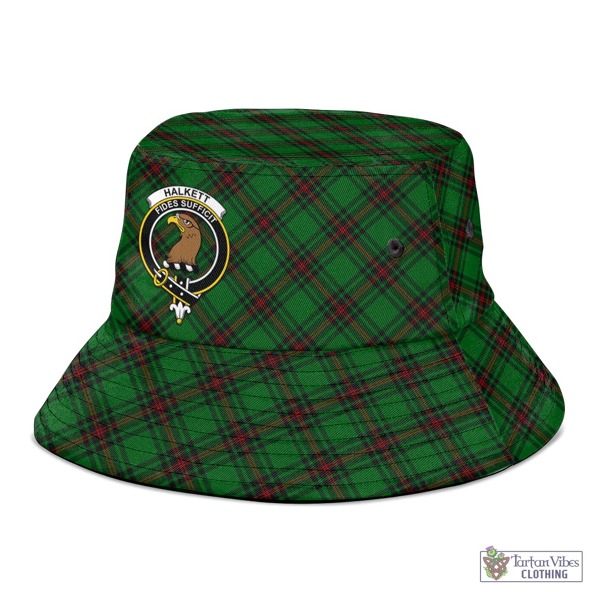 Tartan Vibes Clothing Halkett Tartan Bucket Hat with Family Crest