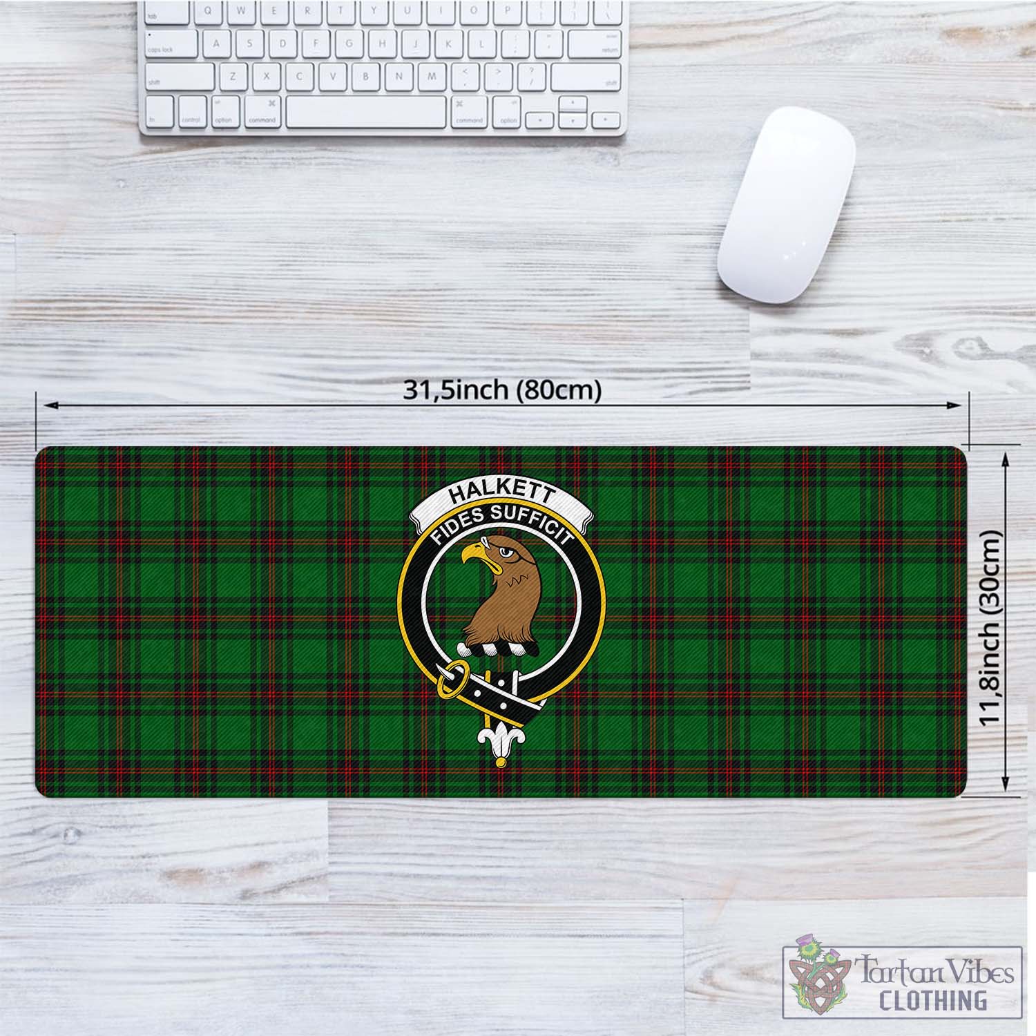 Tartan Vibes Clothing Halkett Tartan Mouse Pad with Family Crest