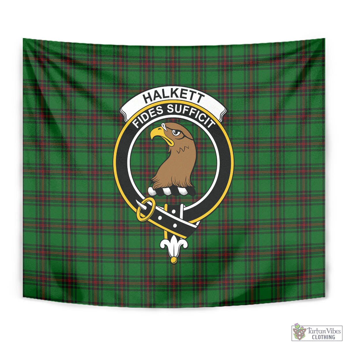 Tartan Vibes Clothing Halkett Tartan Tapestry Wall Hanging and Home Decor for Room with Family Crest