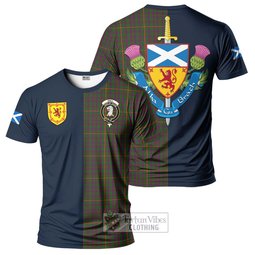 Tartan Vibes Clothing Hall Tartan T-Shirt Alba with Scottish Lion Royal Arm Half Style