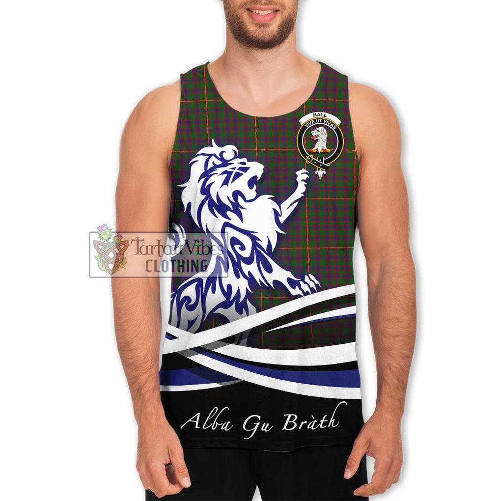 Hall Tartan Men's Tank Top with Alba Gu Brath Regal Lion Emblem Men - Tartanvibesclothing Shop