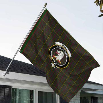 Hall Tartan House Flag with Family Crest