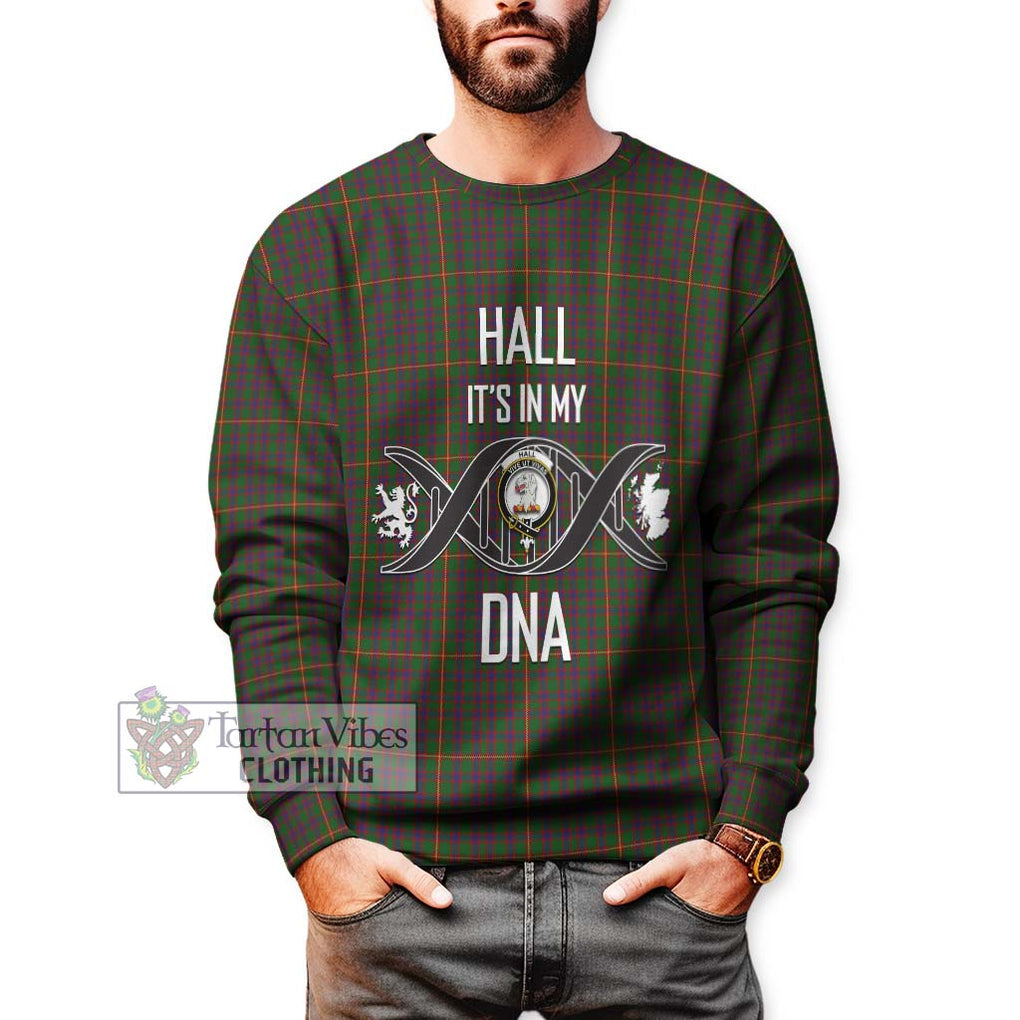 Hall Tartan Sweatshirt with Family Crest DNA In Me Style Unisex - Tartanvibesclothing Shop