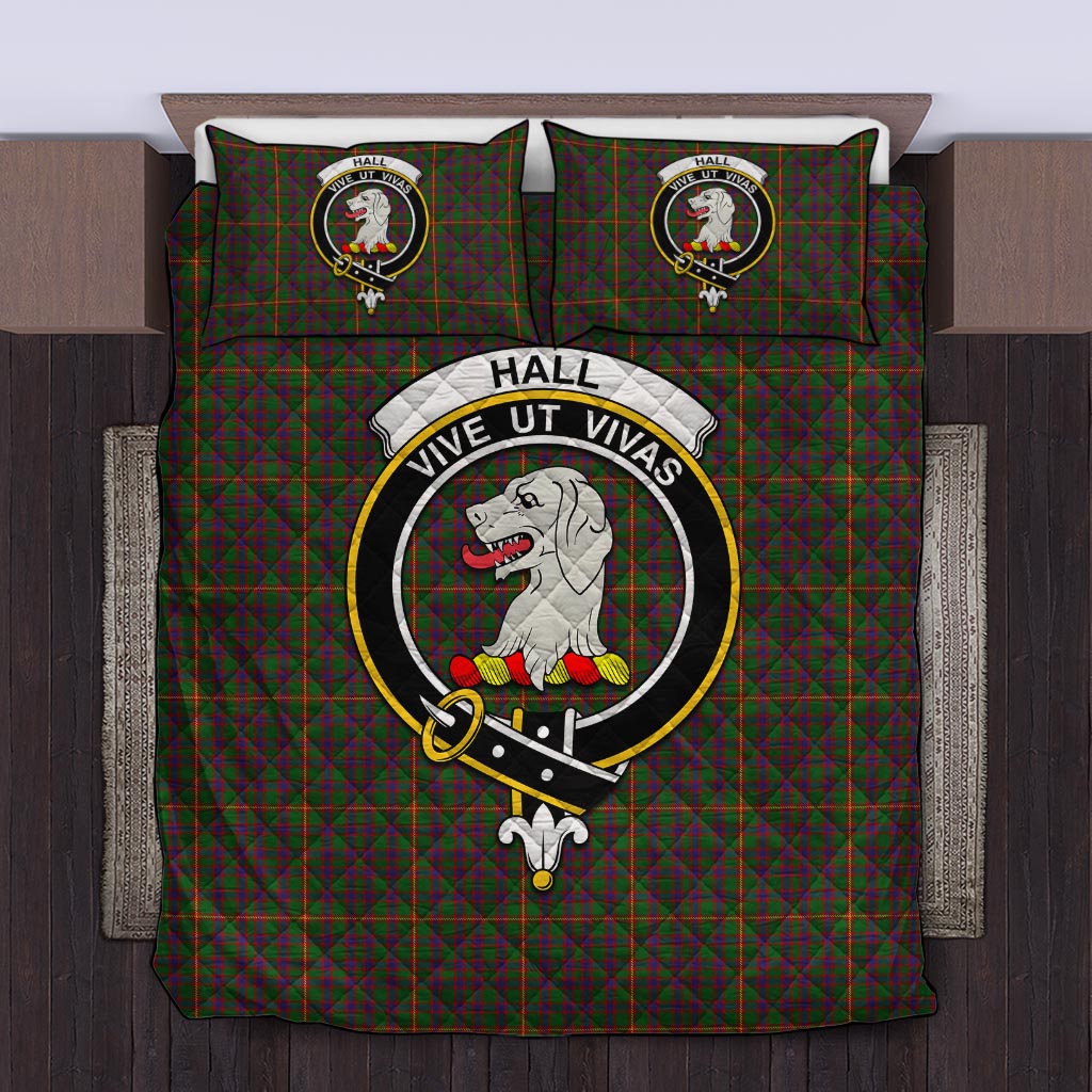 Hall Tartan Quilt Bed Set with Family Crest Twin - Tartan Vibes Clothing