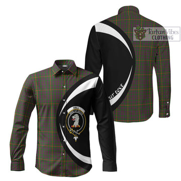 Hall Tartan Long Sleeve Button Up with Family Crest Circle Style