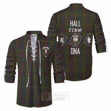 Hall Tartan Ghillie Kilt Shirt with Family Crest DNA In Me Style