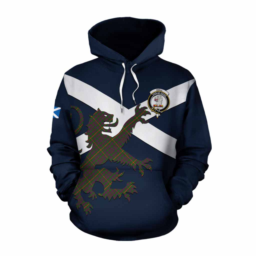 Tartan Vibes Clothing Hall Tartan Lion Rampant Cotton Hoodie Proudly Display Your Heritage with Alba Gu Brath and Clan Name