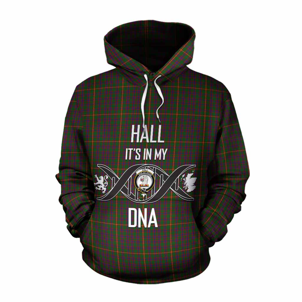 Tartan Vibes Clothing Hall Tartan Cotton Hoodie with Family Crest DNA In Me Style