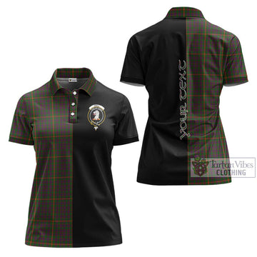 Hall Tartan Women's Polo Shirt with Family Crest and Half Of Me Style