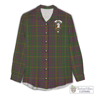 Hall Tartan Women's Casual Shirt with Family Crest