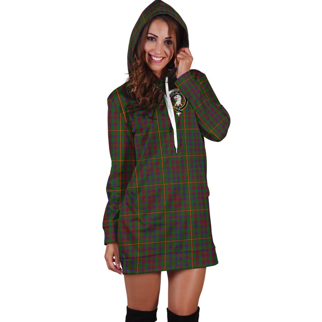 Hall Tartan Hoodie Dress with Family Crest - Tartan Vibes Clothing