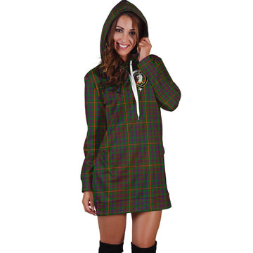 Hall Tartan Hoodie Dress with Family Crest