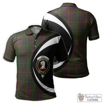 Hall Tartan Men's Polo Shirt with Family Crest Circle Style