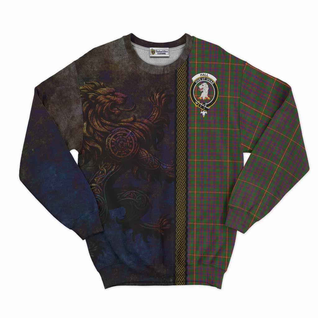 Hall Tartan Family Crest Sweatshirt Alba Gu Brath Be Brave Lion Ancient Style Unisex - Tartan Vibes Clothing