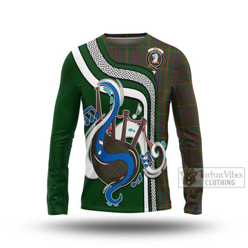 Hall Tartan Long Sleeve T-Shirt with Epic Bagpipe Style