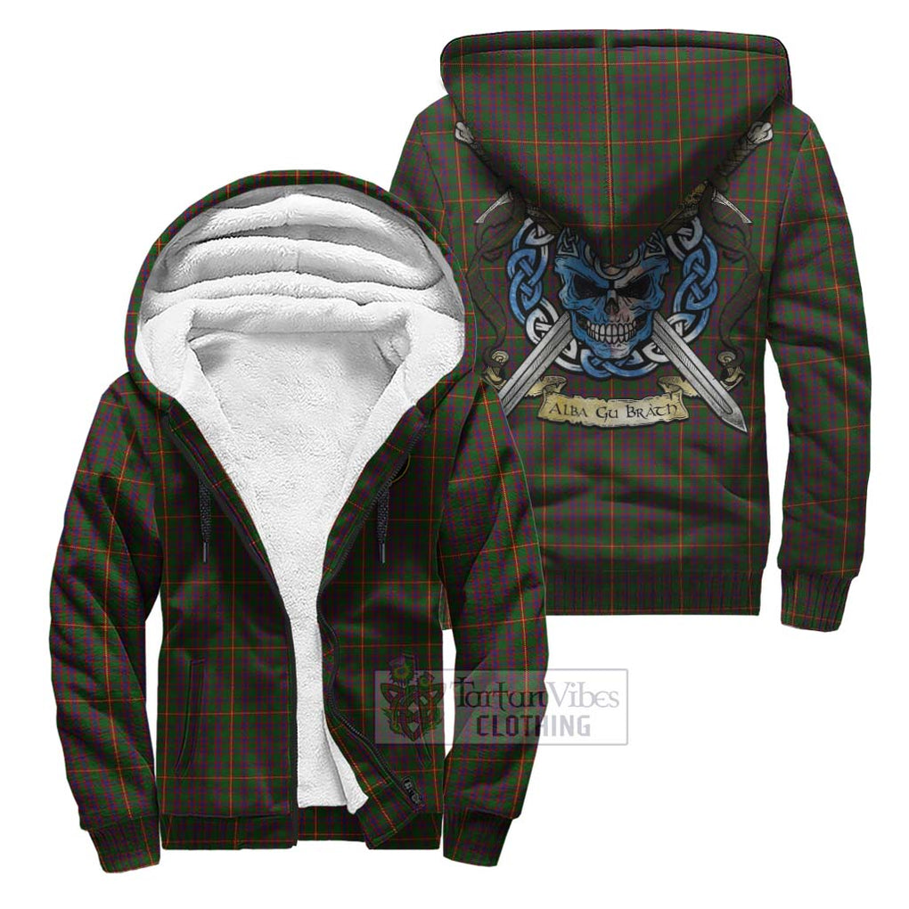 Tartan Vibes Clothing Hall Tartan Sherpa Hoodie with Family Crest Celtic Skull Style