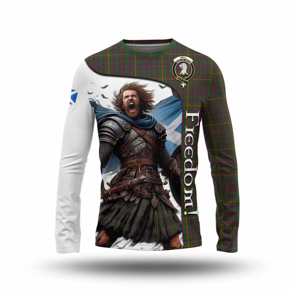 Tartan Vibes Clothing Hall Crest Tartan Long Sleeve T-Shirt Inspired by the Freedom of Scottish Warrior