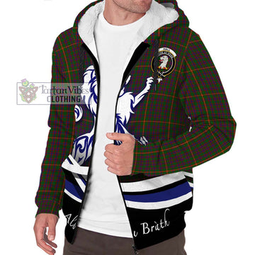 Hall Tartan Sherpa Hoodie with Alba Gu Brath Regal Lion Emblem