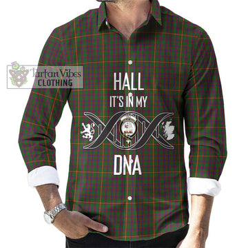 Hall Tartan Long Sleeve Button Shirt with Family Crest DNA In Me Style