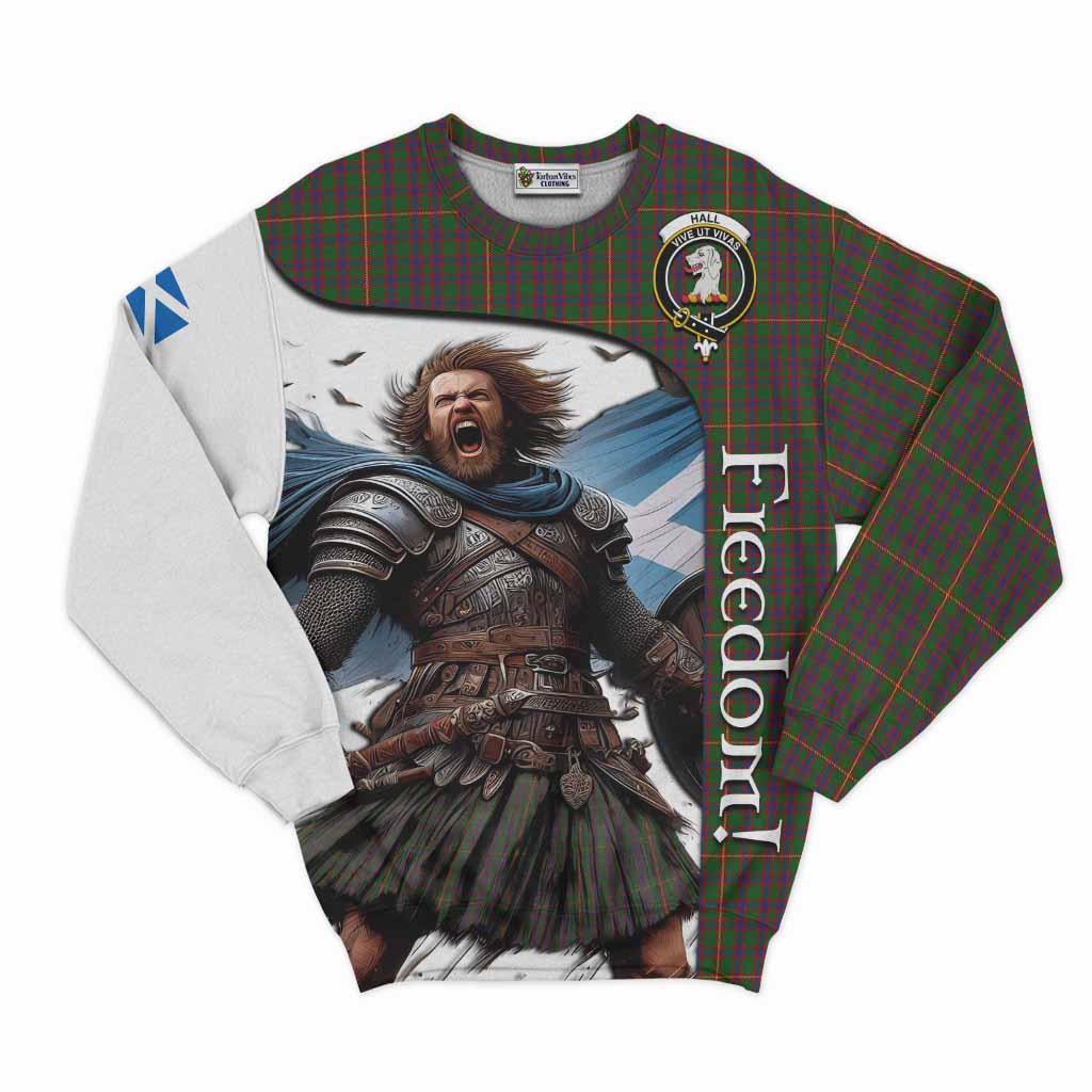 Tartan Vibes Clothing Hall Crest Tartan Sweatshirt Inspired by the Freedom of Scottish Warrior