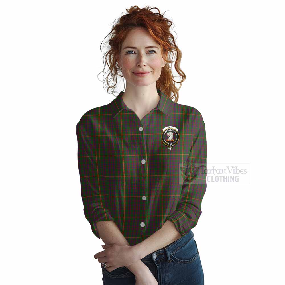 Tartan Vibes Clothing Hall Tartan Women's Casual Shirt with Family Crest DNA In Me Style