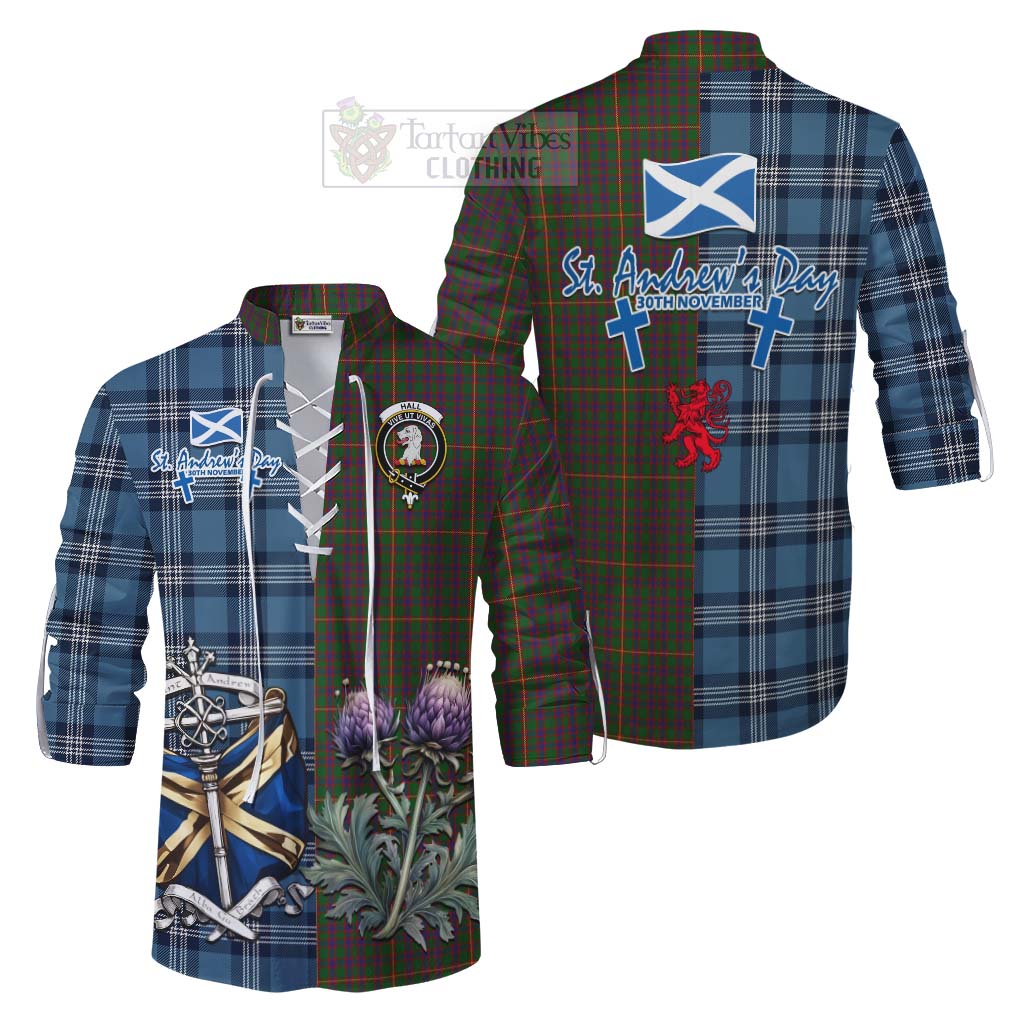 Tartan Vibes Clothing Hall Tartan Ghillie Kilt Shirt Happy St. Andrew's Day Half Tartan Style