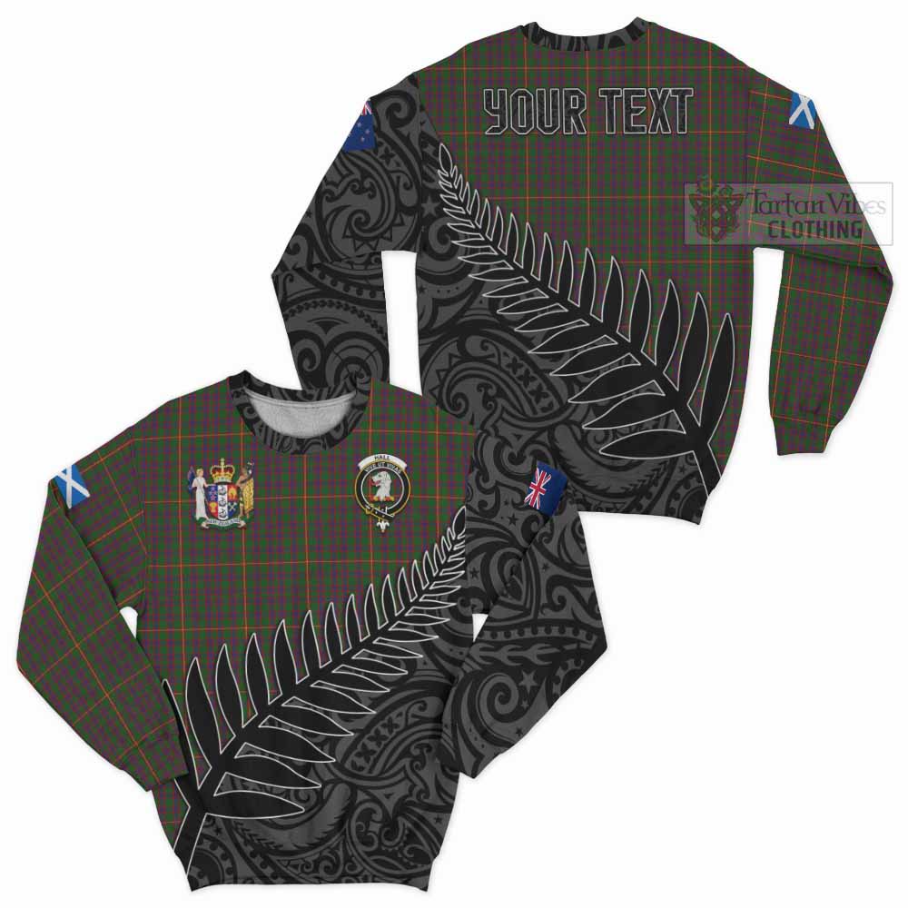 Tartan Vibes Clothing Hall Crest Tartan Sweatshirt with New Zealand Silver Fern Half Style