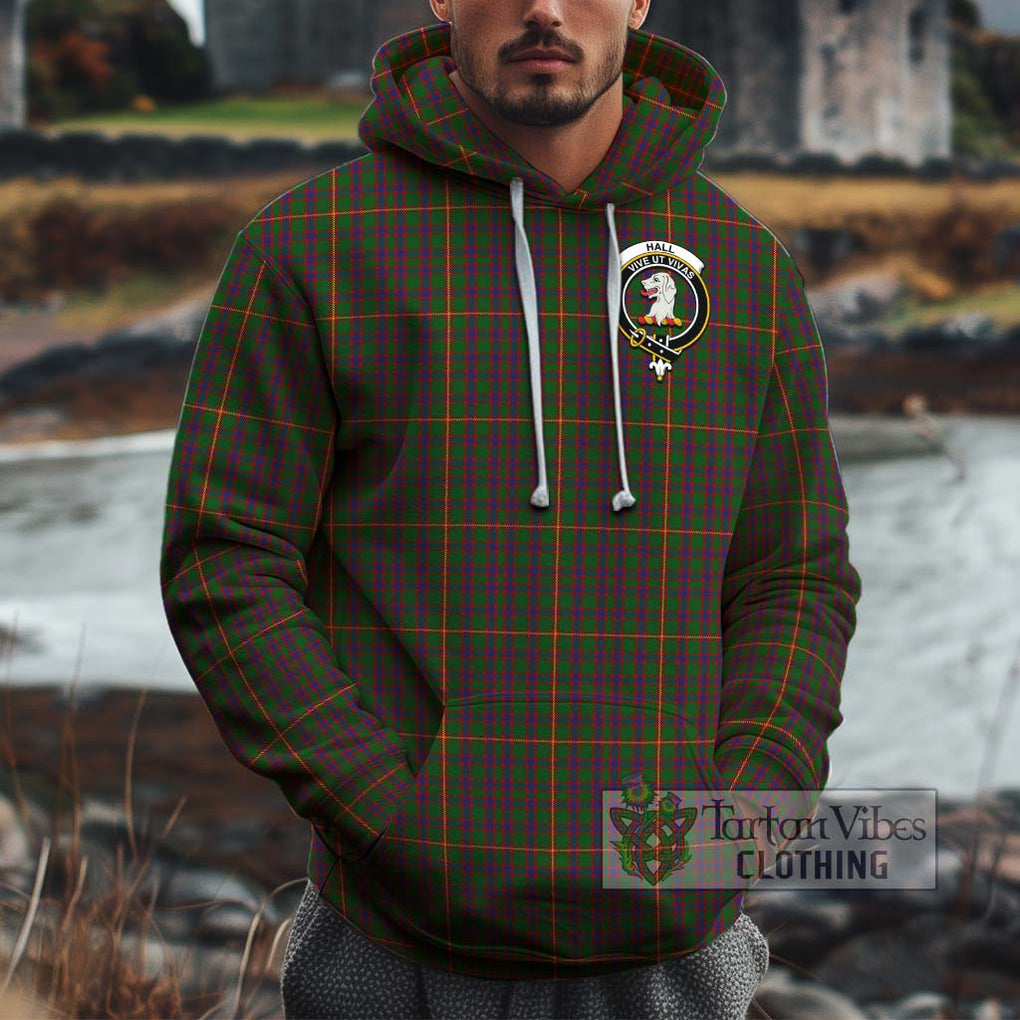 Hall Tartan Cotton Hoodie with Family Crest Pullover Hoodie XS - Tartan Vibes Clothing