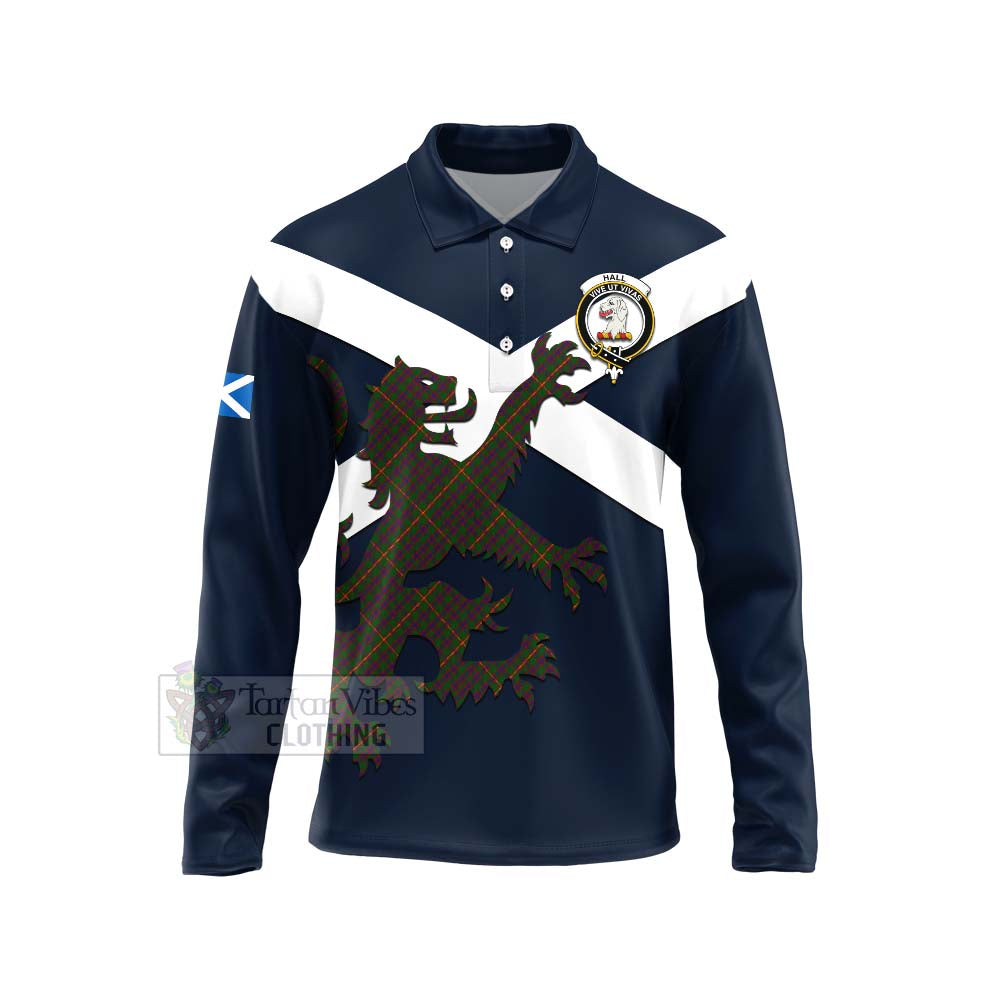 Tartan Vibes Clothing Hall Tartan Lion Rampant Long Sleeve Polo Shirt – Proudly Display Your Heritage with Alba Gu Brath and Clan Name